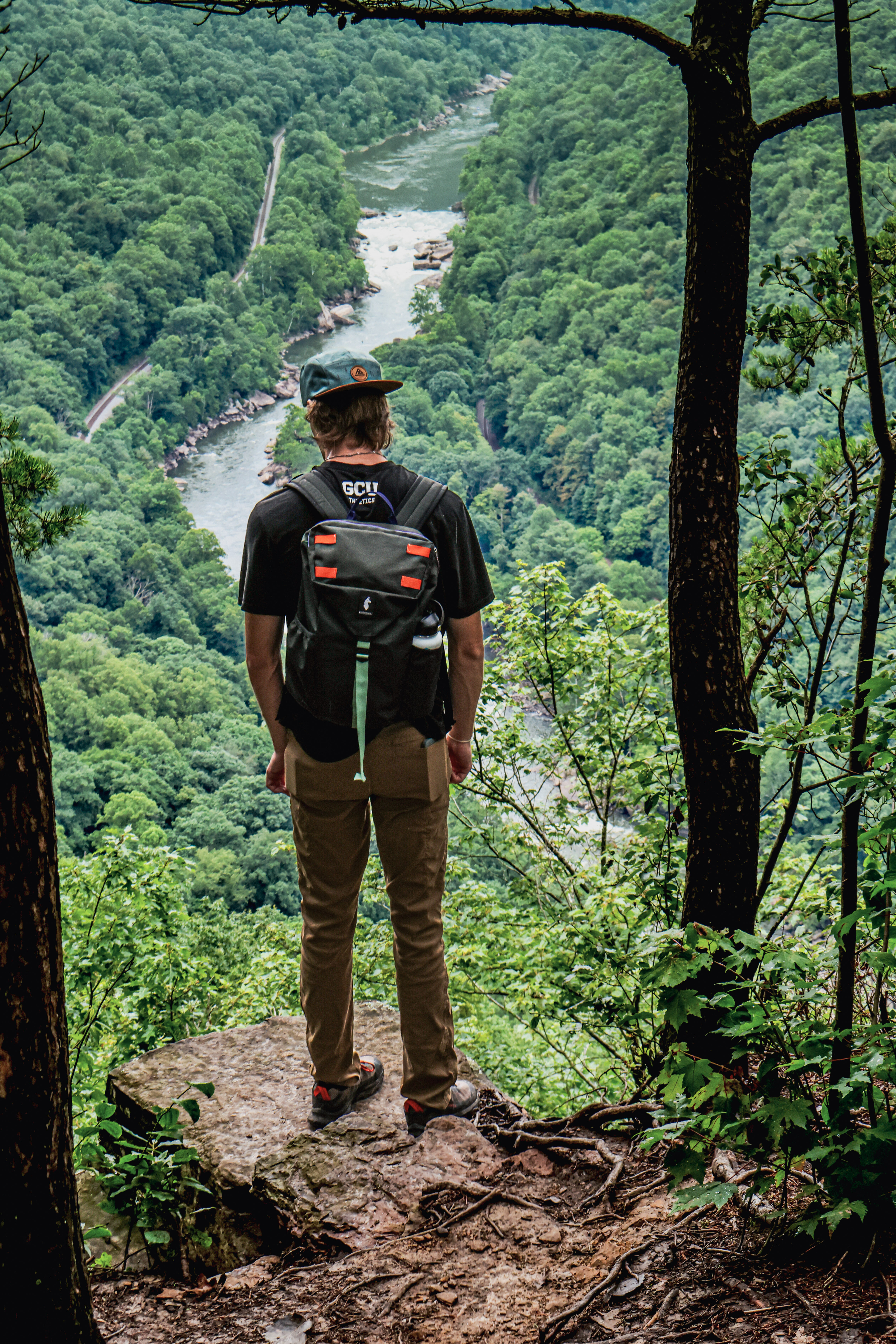 Hiker takes in the view.